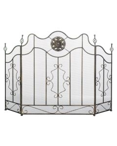 VICTORIAN BLACK FIREPLACE SCREEN