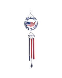 WEATHERVANE WIND CHIME - PATRIOTIC WELCOME FRIENDS & FAMILY