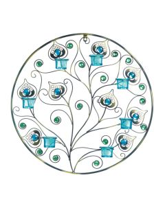 PEACOCK PLUMES CIRCULAR WALL SCONCE